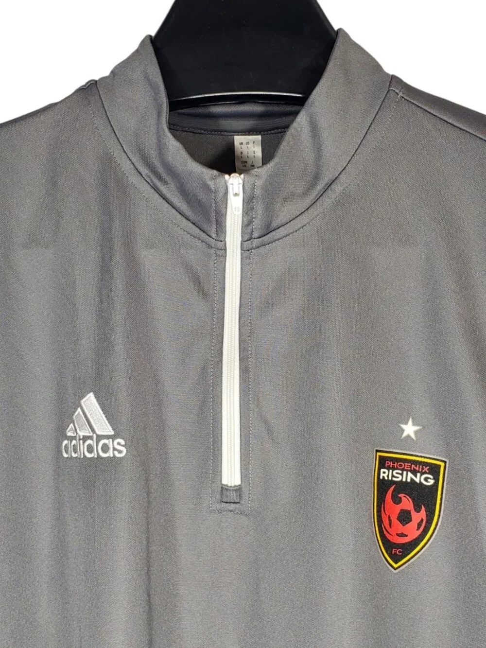 Phoenix Rising FC Adidas Entrada 22 Training Top Men's L Gray 1/4 Zip Pullover